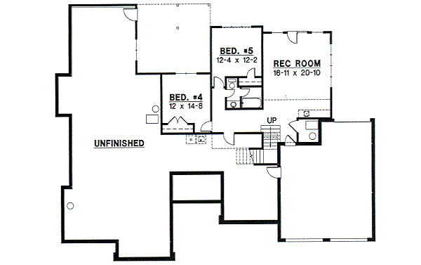 Traditional Floor Plan - Lower Floor Plan #67-379