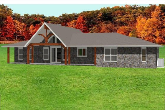 Exterior - Front Elevation for Ranch House Plan #408-102 - 4 bed, 3 bath