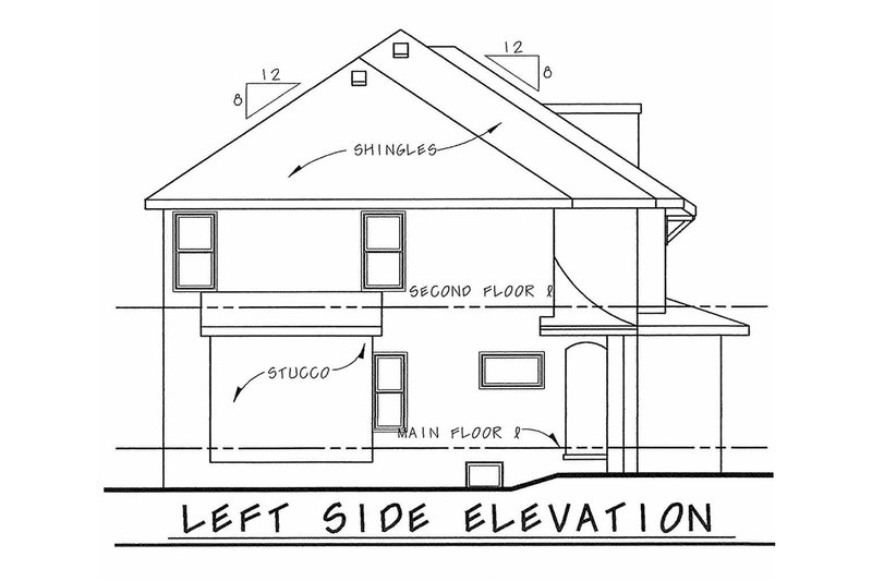 Home Plan - Exterior - Other Elevation for European House Plan #20-2140 - 4 bed, 2.5 bath