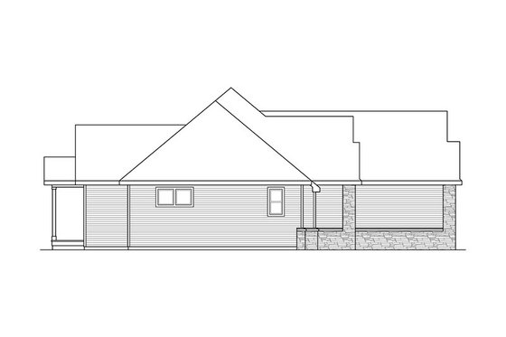 Exterior - Other Elevation 1 for Ranch House Plan #124-887 - 3 bed, 2.5 bath