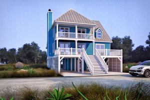 Architectural House Design - Beach Exterior - Front Elevation Plan #37-115