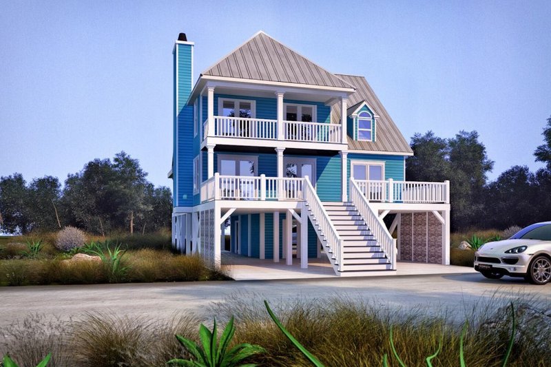 House Plan Design - Beach Exterior - Front Elevation Plan #37-115