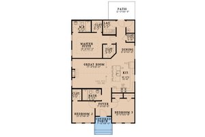 Floor Plan - Main Floor for Cottage House Plan #923-325 - 3 bed, 2 bath