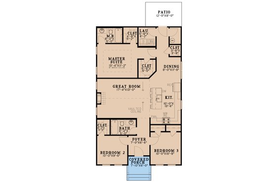 Floor Plan - Main Floor for Cottage House Plan #923-325 - 3 bed, 2 bath