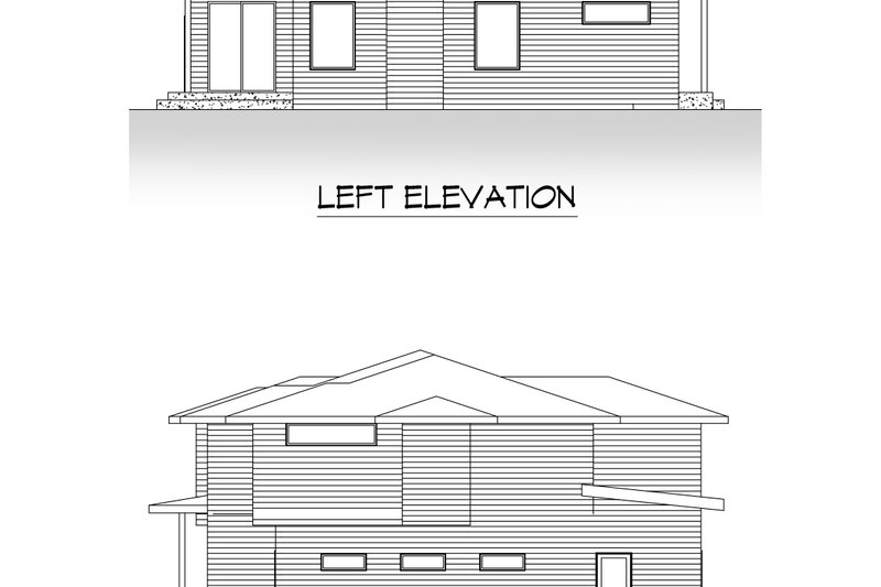 Architectural House Design - Exterior - Other Elevation 3 for Prairie House Plan #1066-258 - 4 bed, 3.5 bath