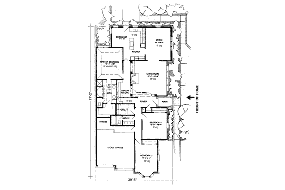 Floor Plan - Main Floor for European House Plan #410-382 - 3 bed, 2 bath