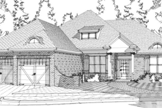 Exterior - Front Elevation for European House Plan #63-257 - 3 bed, 2 bath