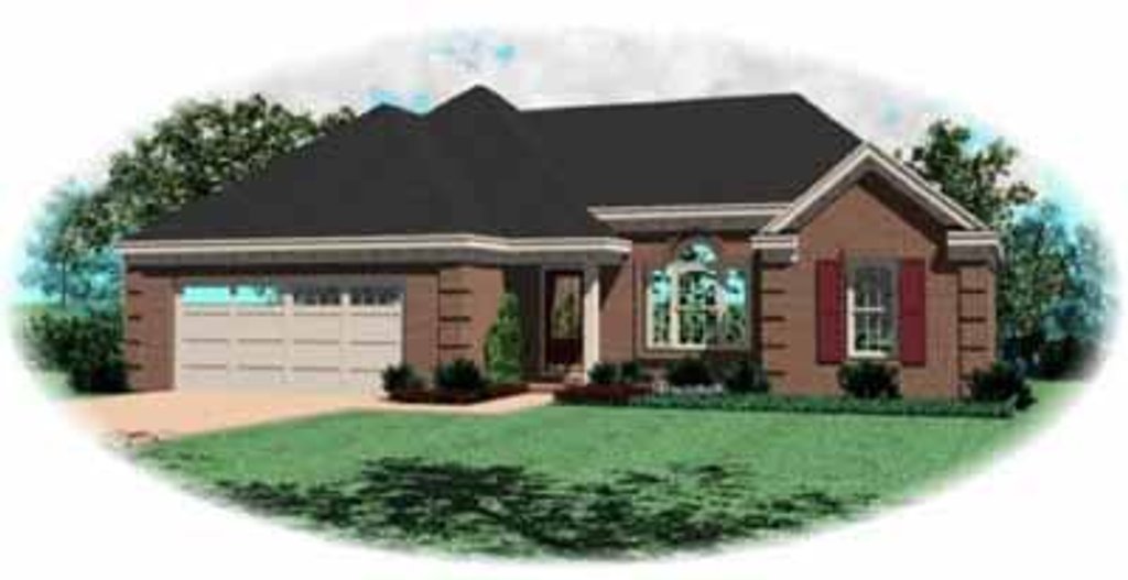 Exterior - Front Elevation 2 for European House Plan #81-196 - 3 bed, 2 bath