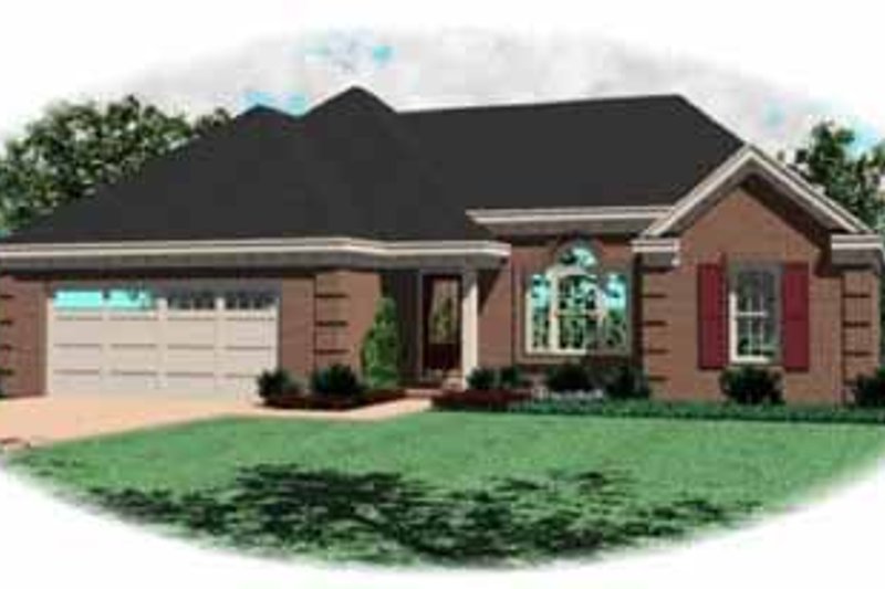 Exterior - Front Elevation 2 for European House Plan #81-196 - 3 bed, 2 bath