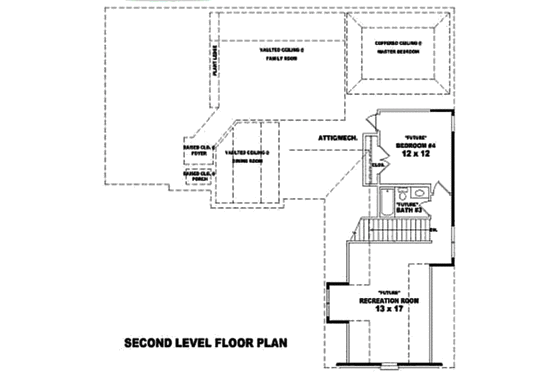 Floor Plan - Upper Floor for European House Plan #81-13760 - 3 bed, 3 bath