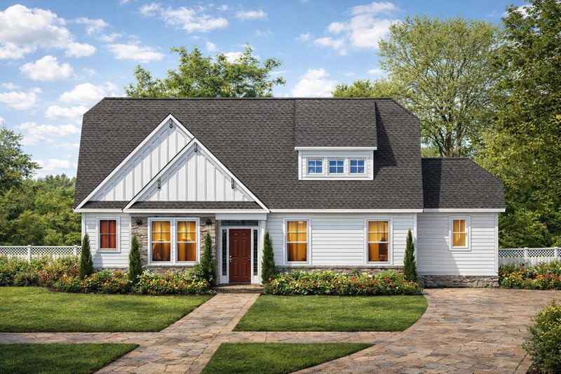 Farmhouse Style House Plan - 4 Beds 3.5 Baths 2667 Sq/Ft Plan #1053-93 Exterior