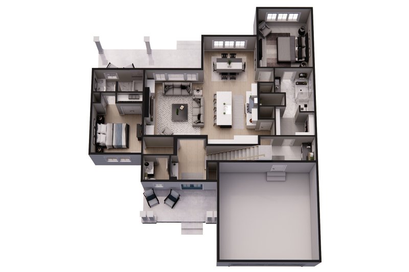 House Plan Design - Floor Plan - Main Floor 1 for Craftsman House Plan #51-1414 - 4 bed, 3.5 bath