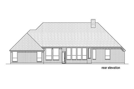 Exterior - Rear Elevation for European House Plan #84-531 - 3 bed, 0 bath
