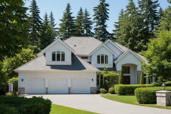 Exterior - Front Elevation for European House Plan #101-209 - 4 bed, 5 bath