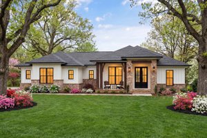 Exterior - Front Elevation 4 for Ranch House Plan #430-424 - 4 bed, 2 bath