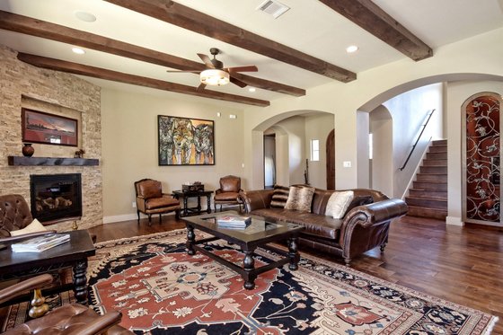 Interior - Family Room for Mediterranean House Plan #80-221 - 5 bed, 4 bath