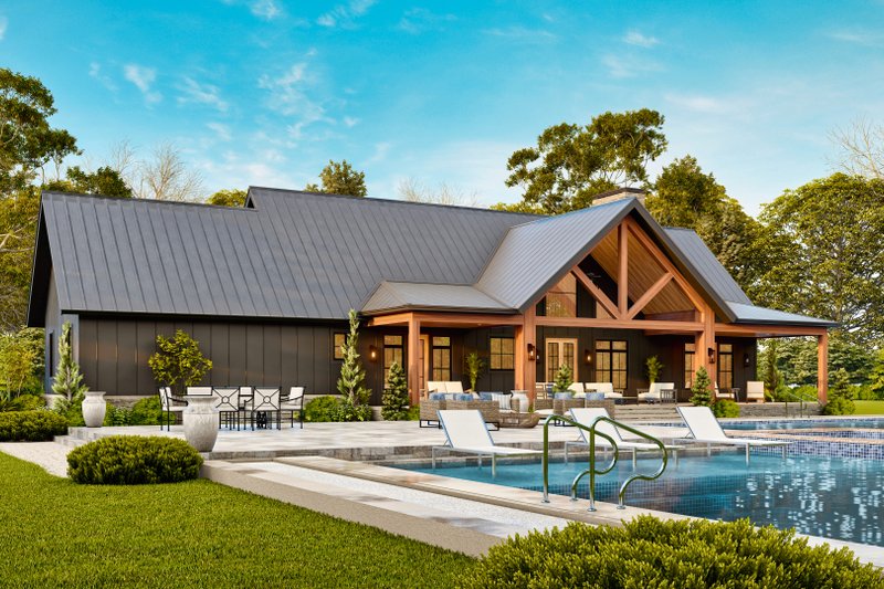 Architectural House Design - Exterior - Rear Elevation for Farmhouse House Plan #119-470 - 3 bed, 3 bath