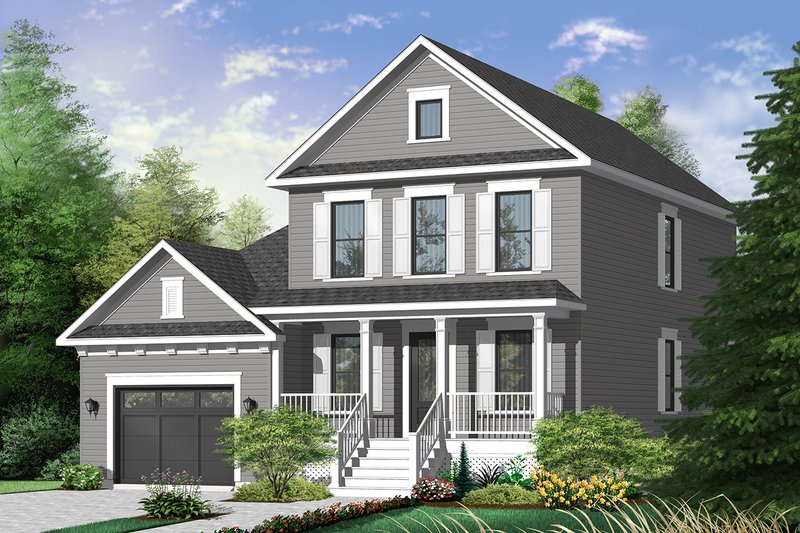 Dream House Plan - Exterior - Front Elevation 4 for Country House Plan #23-2258 - 3 bed, 1.5 bath