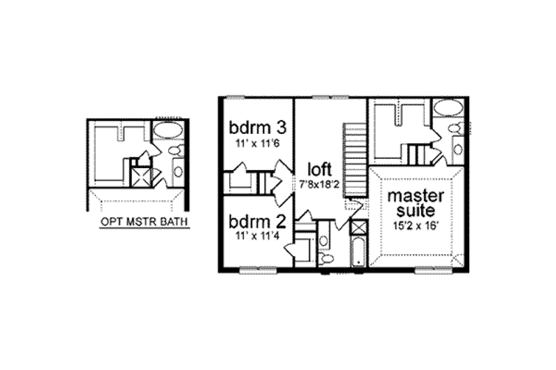 House Plan Design - Floor Plan - Upper Floor for Traditional House Plan #84-123 - 3 bed, 2.5 bath