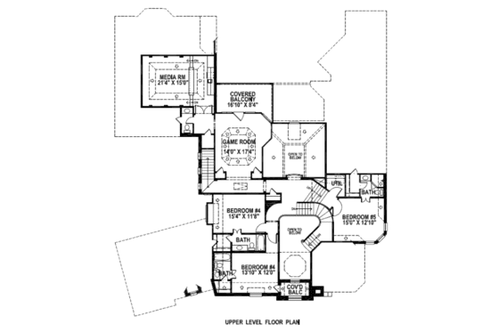 Floor Plan - Upper Floor for European House Plan #141-252 - 5 bed, 5.5 bath