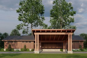 Exterior - Rear Elevation for Modern House Plan #923-361 - 2 bed, 2.5 bath