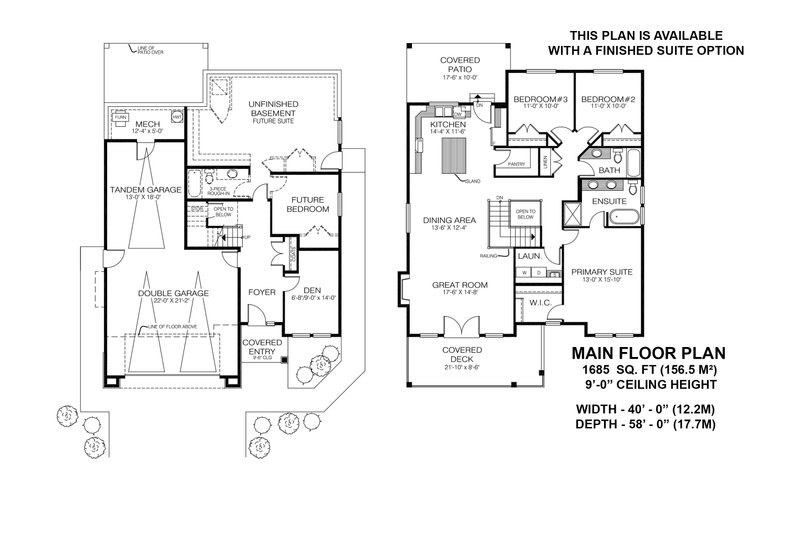 Dream House Plan - Floor Plan - Main Floor for Craftsman House Plan #1100-141 - 3 bed, 2 bath