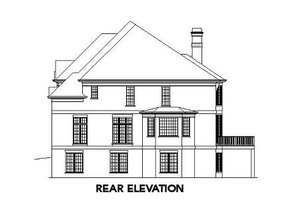 Exterior - Rear Elevation for European House Plan #119-255 - 5 bed, 4 bath