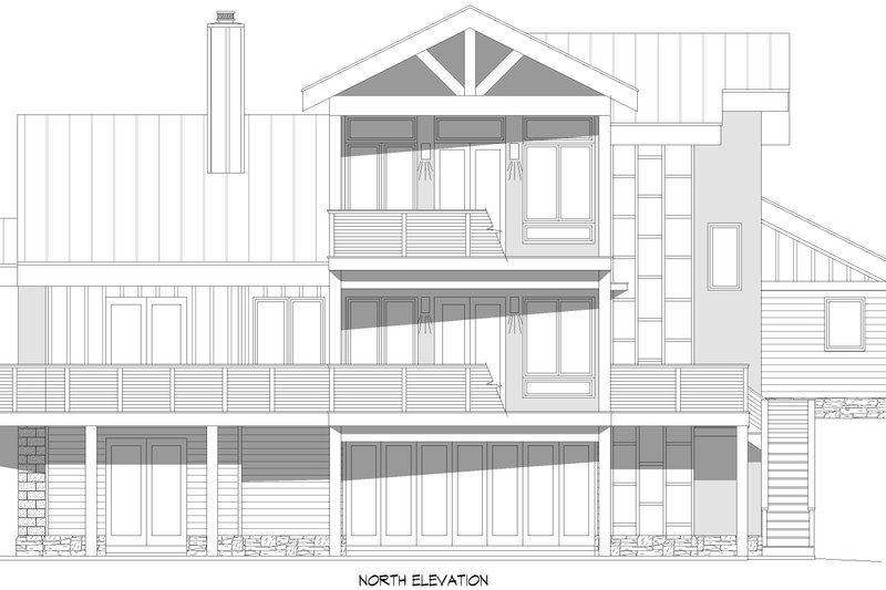 Architectural House Design - Exterior - Rear Elevation for Contemporary House Plan #932-1273 - 4 bed, 3 bath