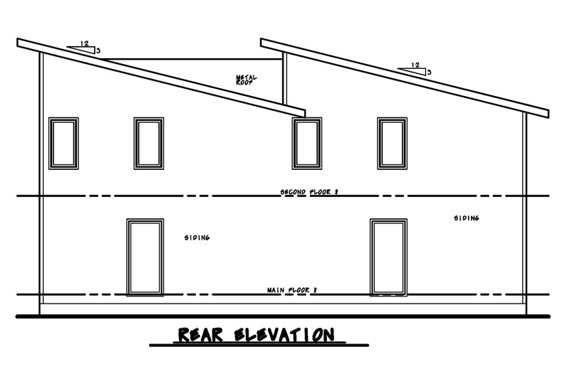 Dream House Plan - Exterior - Rear Elevation for Contemporary House Plan #20-2557 - 3 bed, 2.5 bath