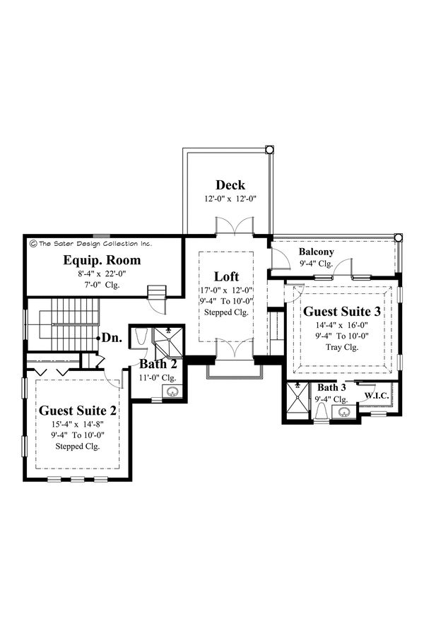 Dream House Plan - Mediterranean Floor Plan - Upper Floor Plan #930-21