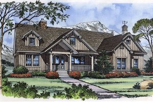 Architectural House Design - European Exterior - Front Elevation Plan #417-239