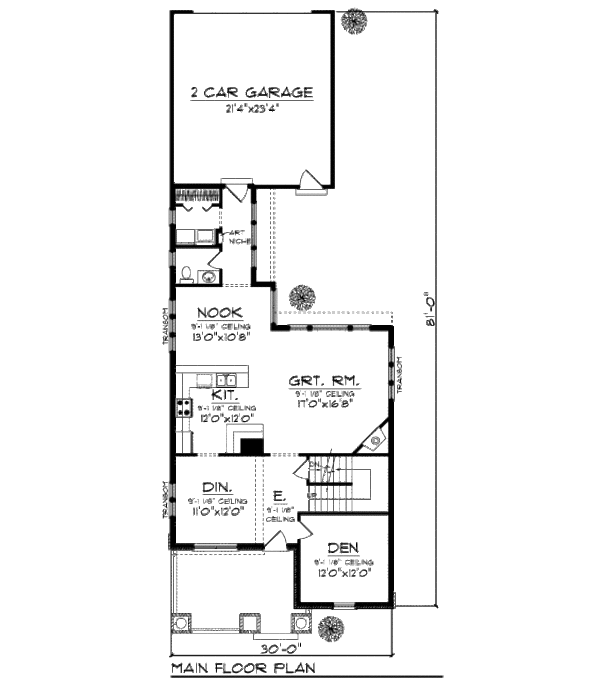 Home Plan - Craftsman Floor Plan - Main Floor Plan #70-968