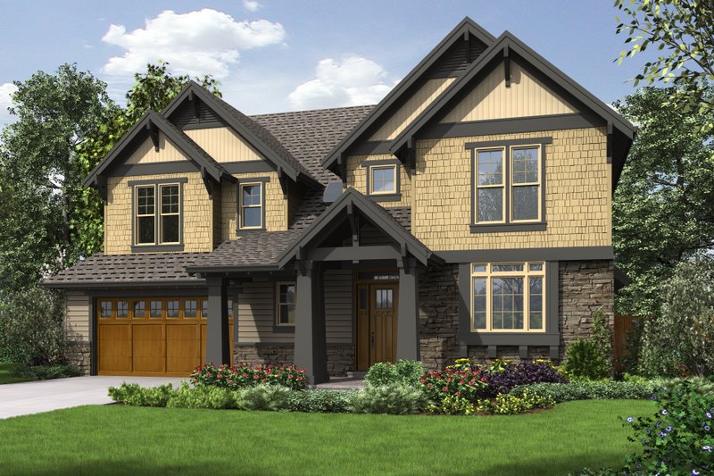 Architectural House Design - Craftsman Exterior - Front Elevation Plan #48-696
