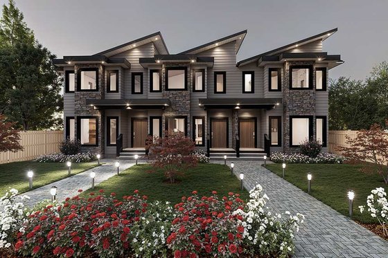 Exterior - Front Elevation 3 for Contemporary House Plan #1101-28 - 8 bed, 6.5 bath