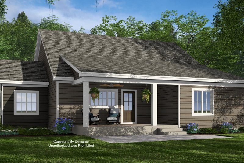 House Design - Exterior - Rear Elevation 2 for Bungalow House Plan #51-1402 - 3 bed, 2 bath