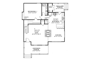 Floor Plan - Main Floor for Country House Plan #17-2022 - 2 bed, 2 bath