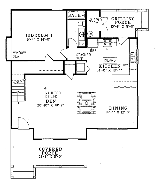 Country Floor Plan - Main Floor Plan #17-2022