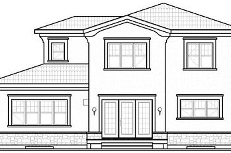 House Design - Exterior - Rear Elevation for Mediterranean House Plan #23-728 - 3 bed, 2.5 bath