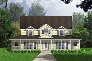 Country Exterior - Front Elevation Plan #40-438