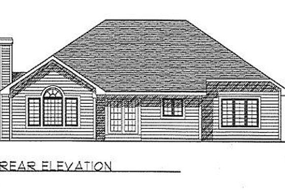 Exterior - Rear Elevation for Traditional House Plan #70-184 - 3 bed, 2.5 bath