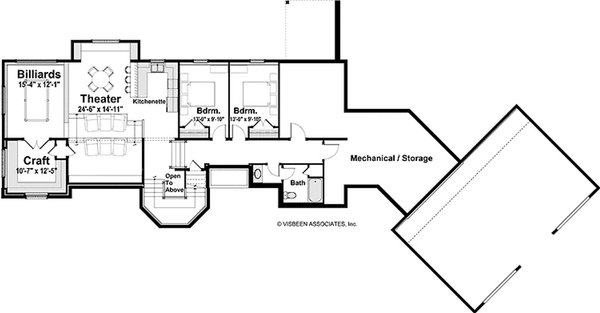 Architectural House Design - Floor Plan - Lower Floor for Farmhouse House Plan #928-456 - 4 bed, 3.5 bath