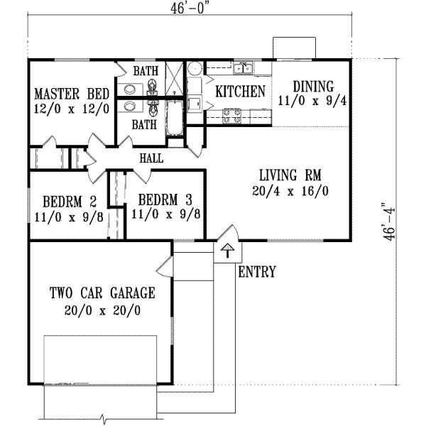 Architectural House Design - Adobe / Southwestern Floor Plan - Main Floor Plan #1-1063