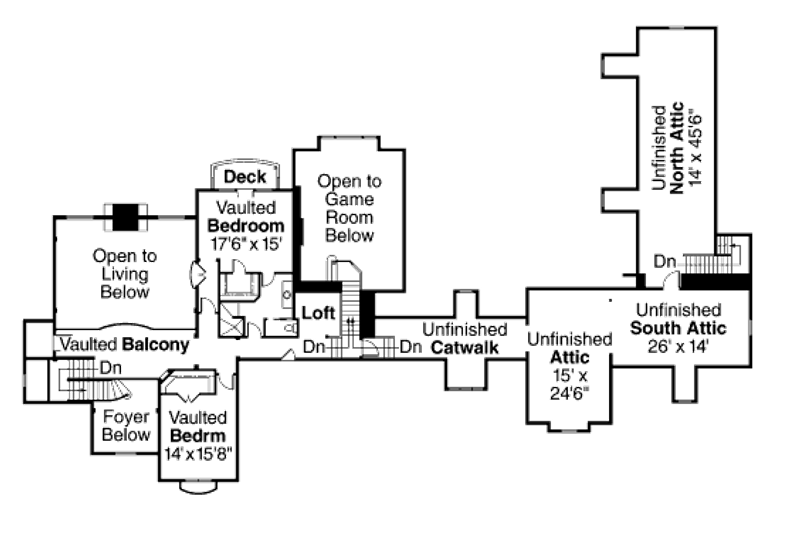 Home Plan - Floor Plan - Upper Floor for Craftsman House Plan #124-703 - 3 bed, 3 bath