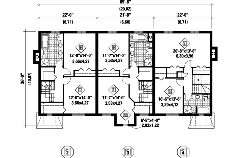 Traditional Style House Plan - 9 Beds 3 Baths 6338 Sq/Ft Plan #25-4615 ...