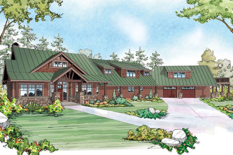 Architectural House Design - Exterior - Front Elevation 1 for Craftsman House Plan #124-925 - 3 bed, 2.5 bath