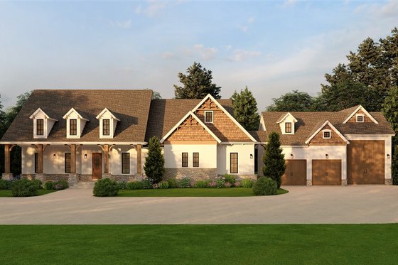 Exterior - Front Elevation 8 for Country House Plan #54-453 - 4 bed, 4.5 bath