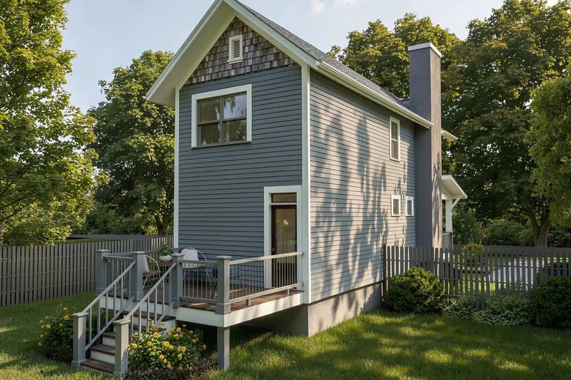 Architectural House Design - Exterior - Rear Elevation for Craftsman House Plan #79-278 - 2 bed, 2.5 bath