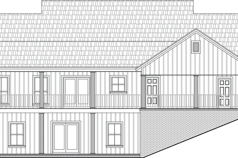 Architectural House Design - Exterior - Rear Elevation 1 for Farmhouse House Plan #21-641 - 3 bed, 2 bath