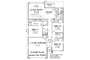 Floor Plan - Main Floor for Modern House Plan #513-2326 - 3 bed, 2 bath