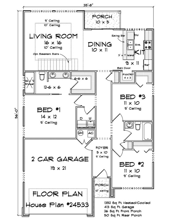 House Blueprint - Modern Floor Plan - Main Floor Plan #513-2326